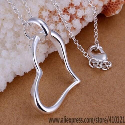 P080_2 Lucky Charm Silver Color Pendants For Women Sterling Jewelry Necklace Accessories Fashion Pendant Hanging Heart /fkjaobqa