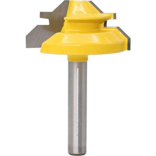 Woodworker Lock Miter Router Bit 45 Degree Width 1-3/8" Woodworking Drill Bit 1/4" Shank Tenon Cutter Woodwork Milling Cutters