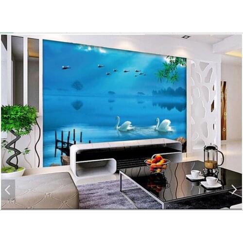 Custom photo wallpaper 3d wall murals wallpaper Hd scenery scenery background wall - a swan wall 3d living room wallpaper decor