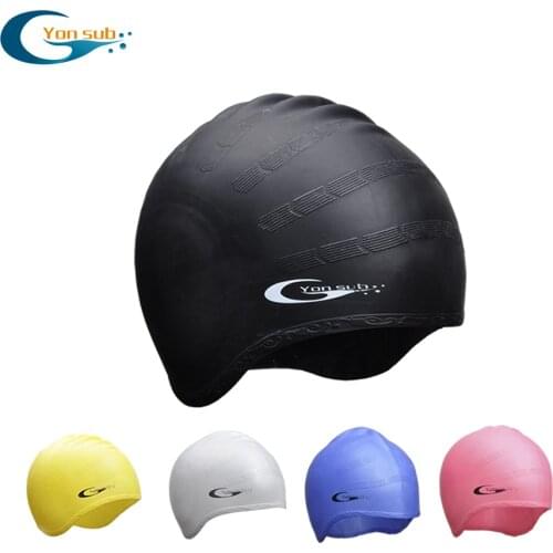 Silicone Swim Man & Woman Hat Comfort Swimming Cap Long Hair Hat Cover Ear Use For Swimming Pool