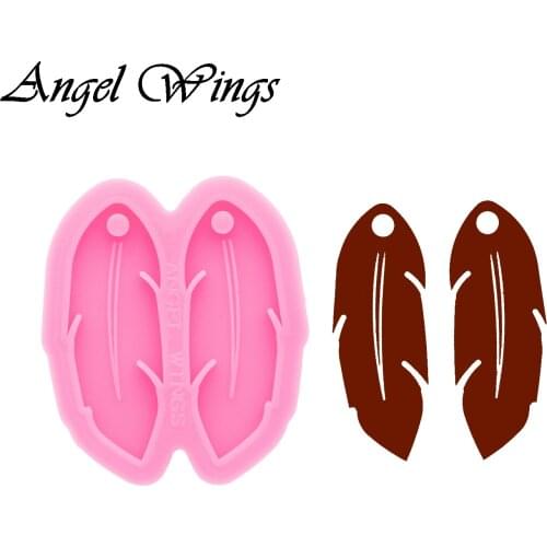 Feather Earrings Resin Silicone Molds DIY Jewelry Shiny Epoxy Mould Custom Wholesale DY0589