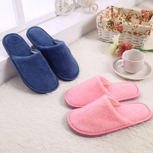 Women Men Winter Warm Cotton Slippers Home Plush Soft Slippers Indoors Anti-slip Winter Floor Bedroom Shoes