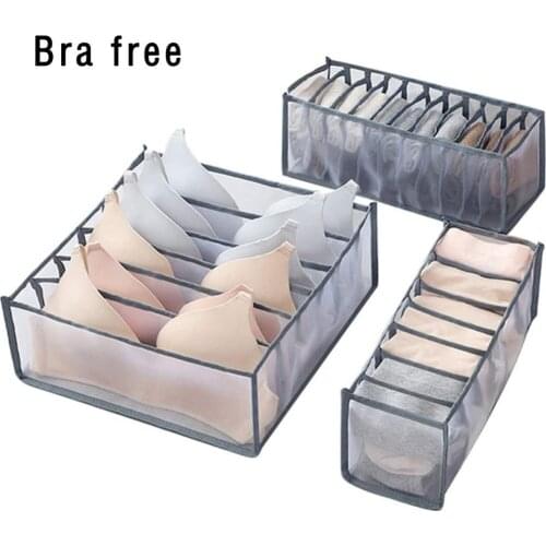 Underwear Storage Boxes 3-piece Set Socks Closets And Drawers Drawer Division Folding Case Wardrobe Storage Container Boxes