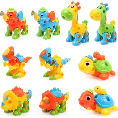 1Pcs Fashion Puzzle Nut Disassembly Animal Model Building Kits For Kids Gift Creative Cartoon Assembled Toy Cute Dinosaur Model