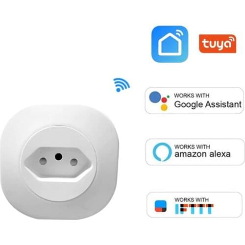 16A Smart Plug Brazil Wireless Wifi Smart Plug Compatible Alexa Google Smart Socket Outlet