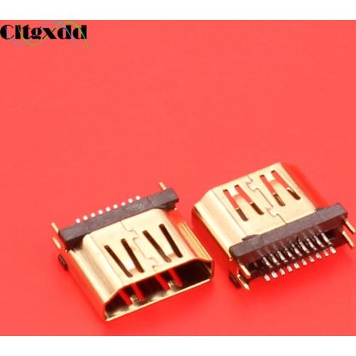 Cltgxdd HDMI 19 pin(10pin 9pin ) female plug connector ,caught in the middle of the board,HD TV Interface and laptop ect