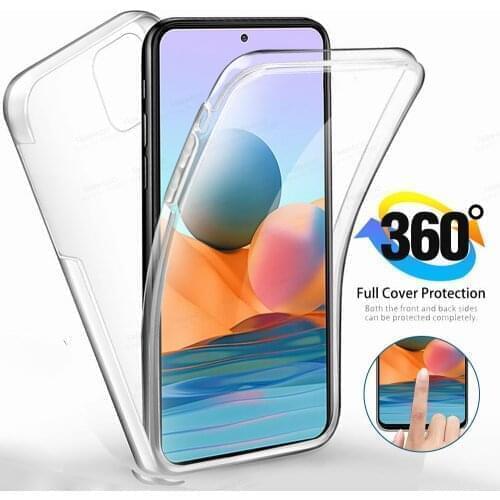 360° Front Back Transparent Case For Xiaomi Redmi Note 10 Pro 10s Xiomi Redme Nota 9 8 T 8T 9T 7A 7 9A Phone Cover Protect Coque