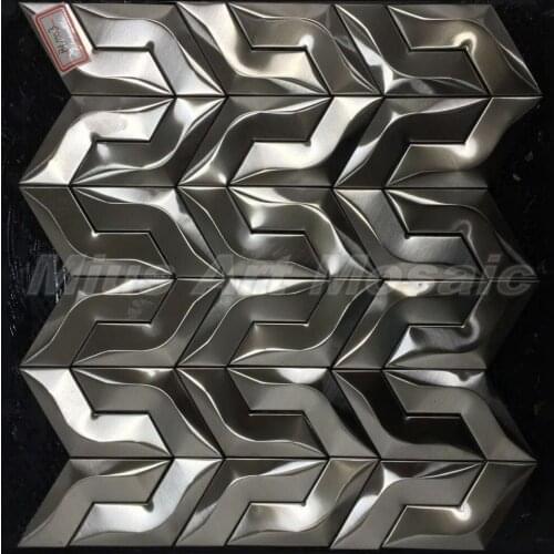 3D brushed Silver metal tiles for kitchen backsplashes wall tile BV003