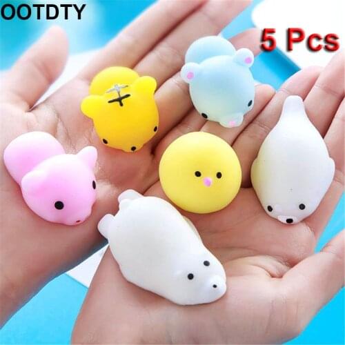 5PCS Squishy Animal Toy Squeeze Mochi Rising Antistress Abreact Ball Soft Sticky