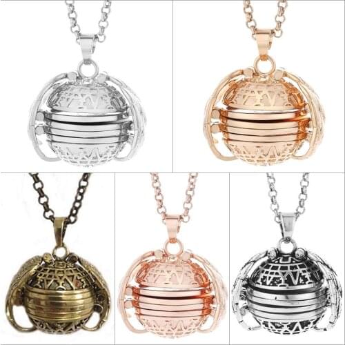 5Pcs Expanding Photo Lockets Pendant Necklace Choker Memories Jewelry Angel Wing Chain Necklace for Baby women No photos