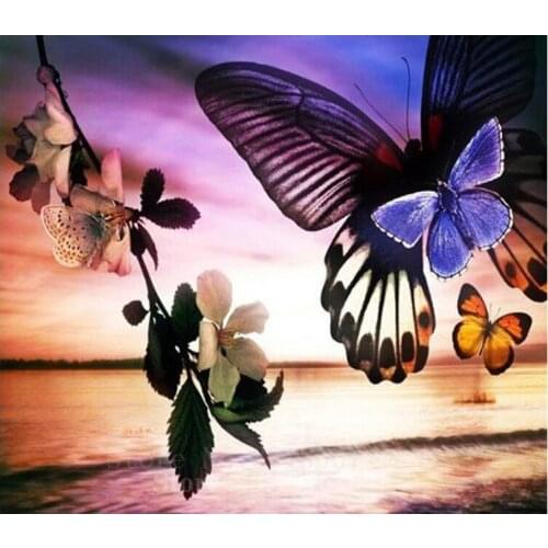 Diamond Mosaic Diy Diamond Embroidery Cherry Blossom & Butterfly Full Diamond Painting Cross Stitch Rhinestone Home Decorations