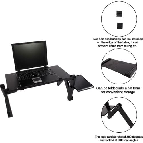 Aluminum Stand for Bed Cozy Vented Lap Workstation Desk with Mouse Pad Foldable Book Reading Stand Notebook Tablet