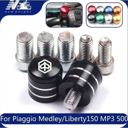 For Piaggio Medley 150 MP3 500 Liberty 150 Lemp3 400 Motorcycle CNC Aluminum Rearview Handlebar Mirror Bolt Screw Mount Adapter