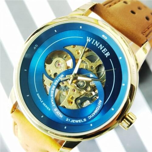 WINNER 2021 Automatic Mechanical Watches For Men Wristwatch Military Army Male Clock Top Brand Skeleton Fashion Man Watch Gift