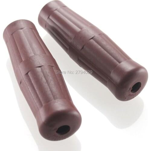 Free Shipping Brown 1"(25mm) Vintage Motorcycle Old School Retro Classic Coke Bottle Handlebar Hard Rubber Hand Grips