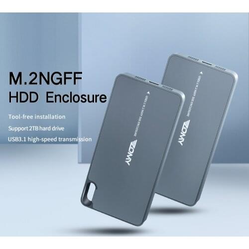 Zomy M.2 SSD Case NGFF To USB 3.1 Gen2 Adapter Solid State Dirves 10Gbps Portable External Hard Drive Ssd Enclosure Hd Externo