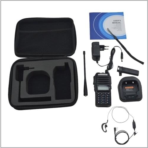 Nylon suitcase packing) Baofeng uv82 UV-82 walkie talkie DUAL BAND Dual PTT radio 136-174/400-520MHz FM radio w/free earpiece