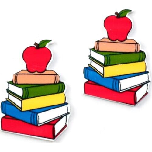 David accessories 25PCS Back to School Flatback Planar Resin Acrylic,DIY Holiday Party Decoration Crafts Supplies,25Yc6782