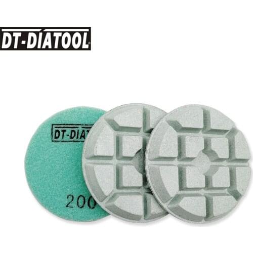 DT-DIATOOL 3pcs/pk Dia 80mm/3inch Diamond Concrete Polishing Pads Resin Bond Sanding Discs Repairing For concrete Floor