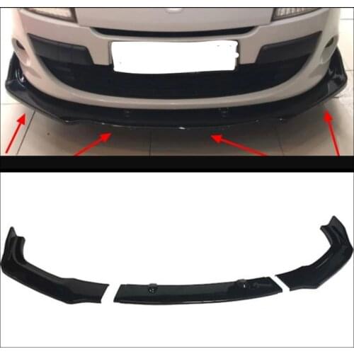 For Renault Megane MK3 3 Front Bumper Lip Body Kit Spoiler Splitter Diffuser 3pcs HighQuality ABS Plastic Professional Universal