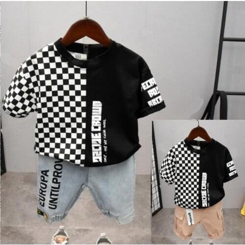 Newest Summer Boy Clothes Set Children Short Sleeve T-Shirt + Shorts Suit Kids Outfit Tops Panties 2 -6Year Clothing