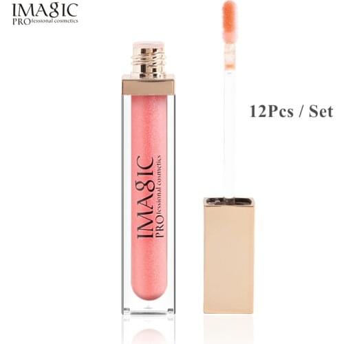 IMAGIC Lipgloss Matte 12pcs Lip Gloss Velvety Lipstick Liquid Matte Waterproof Lip Tint Full & rich Sexy Lip Makeup Cosmetic