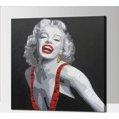 High Quality Canvas Handmade Oil Paintings Sexy Marilyn Monroe Pictures Wall Art For Living Room office bar Home Decoration