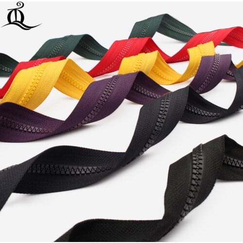 End-open protection #5 40-100cm 1pcs resin Zippers With cool Slider, Multi-color Zippers For DIY Sewing mix Colors Available