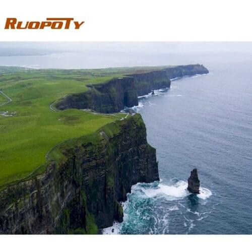 RUOPOTY Paint By Numbers Hand Made Acrylic Pigment 60x75cm Coloring On Canvas Diy Framed Living Room Decoration Wall Craft