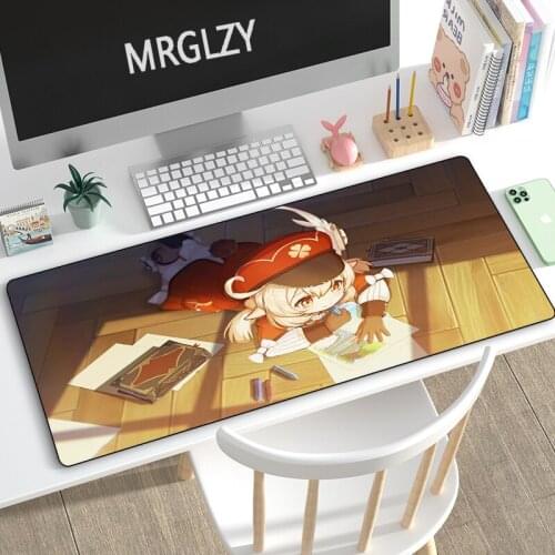 MRGLZY Drop Shipping Genshin Impact Klee Mouse Pad Gamer XL Large Anime DeskMat Computer Gaming Peripheral Accessories MousePad