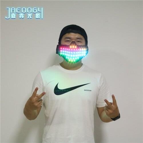 New high-quality LED color luminous mask, flash remote control Halloween performance mask, suitable for bar night show