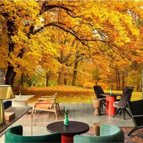 Papel de parede Seasons Autumn Parks Trees Foliage Nature wallpapers,hotel living room sofa TV background bedroom wallpaper
