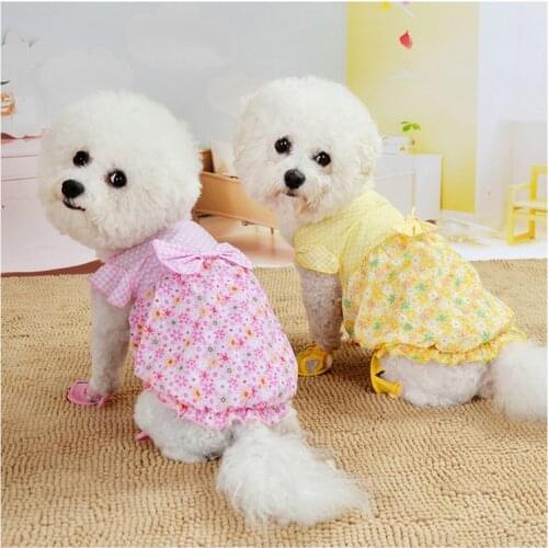 Dogs Princess Dress Cotton Dog Dress Floral Pet Dog Clothes Small Cats Pet Clothing for Chihuahua XS/XL High Quality Dog Skirt