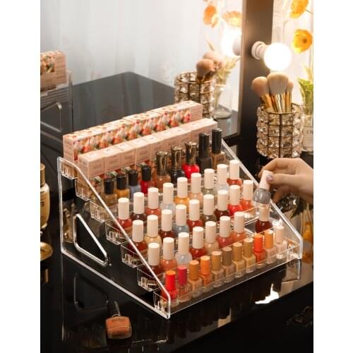 Upgrade 7 Layer Nail Polish Display Organizer Manicure Cosmetic Jewelry Display Stand Holder Clear Acrylic Makeup Finishing Rack