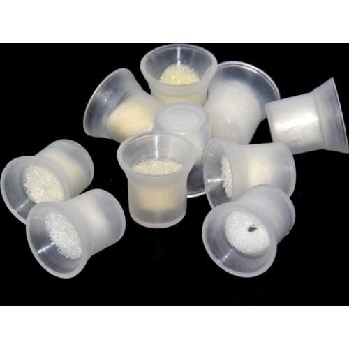 100pcs/bag Professional tattoo Supplies Permanent Makeup Ink Pigment Cups with Sponge