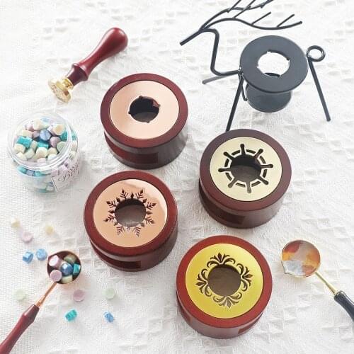 Retro Wax Seal Melting Furnace Solid Wood Oven Furnace Wax Pot Beads Sticks Heater Wax Warmer Decorative Craft for Candle Stamp