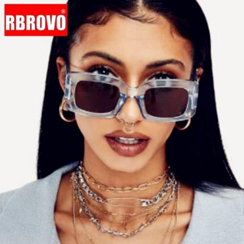 RBROVO Square Retro Sunglasses Women 2021 Vintage Eyewear Women/Men Luxury Brand Glasses Women Mirror Oculos De Sol Feminino