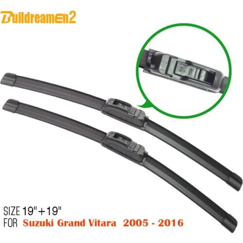 Buildreamen2 Vehicle Bracketless Window Wiper For Suzuki Grand Vitara 2005-2016 Car Soft Rubber Windshield Wiper Blade