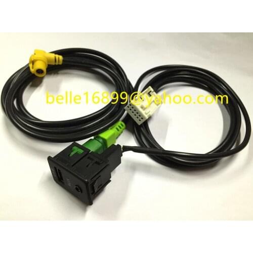 FREE SHIPPING 2 IN 1 USB AUX Switch CABLE for RCD510 RNS510 RNS315 RCD500 RNS300 RCD300 RCD200 GOLF MK6 JETTA MK5 Sagitar Vento