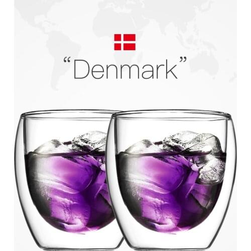 2 Pcs 250ml Double Wall Vacuum Design Best Quality No Crack Anti-hot Cold Beer Cola Coffee Mug Tea Drinking Glass Cup Tasse Cafe