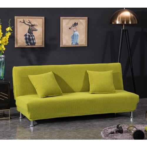 Jacquard Thicken Folding Sofa Bed Cover Durable Soft Armless Couch Cover Slipcovers for Living Room