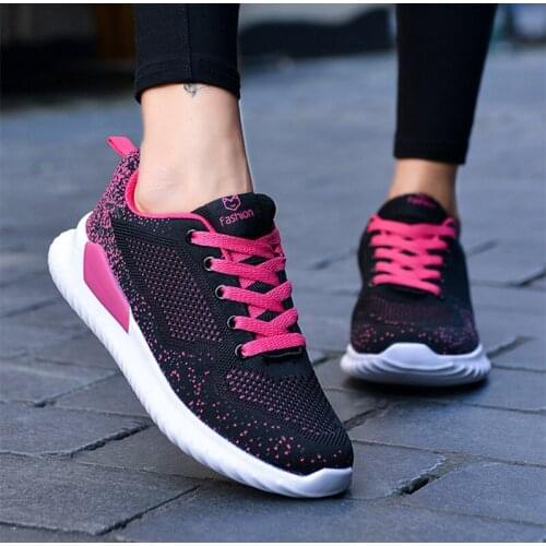 Ladies Sneakers Air Mesh Breathable Casual Solid Lace-Up Womans Vulcanized Shoes Classics Concise Comfortable Female Footwear