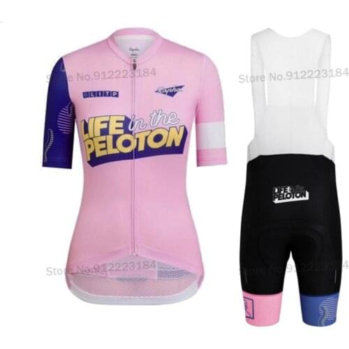 Life In The Peloton Pink Cycling Jersey Set Women Mtb Jersey Summer Cycling Equipment Bib Shorts Bike Shirt Clothing Summer