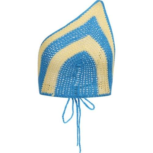 Women’s Fashion Contrast Color Vest Sexy One-shoulder Backless Bandage Slim Fit Sleeveless Tops