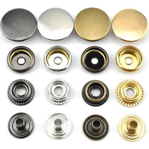 1 Set/Pack 12/13/15/17/20mm Metal Press Studs Sewing Button Snap Button Fasteners Sewing Leather Craft Clothes Bags