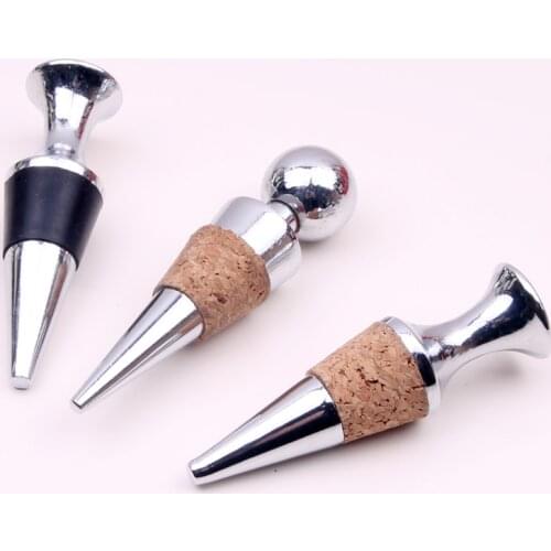 1Pcs Zinc Alloy/Silicone/Cork Bar Tools Preservation Wine Pourer Stopper Flat/Round Head Kitchen Gadgets Party Decoration