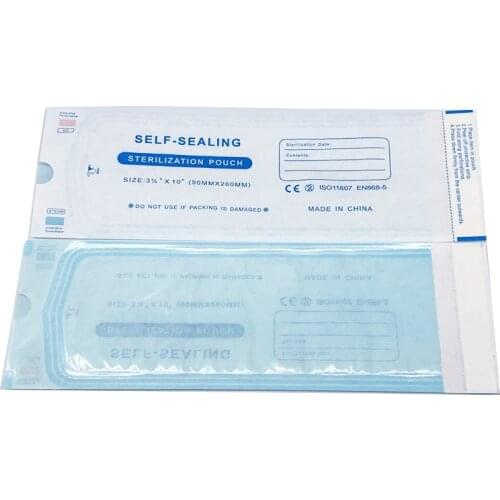 200pcs/Pack 90*260mm Dentista Self Sealing Sterilization Pouch Dentistry Medical Grade Paper+CPP/PET Film Odontologia Dental