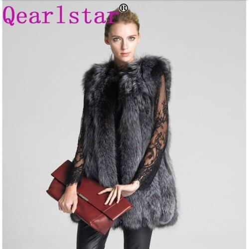 2021 100% High Quality Women Faux Fox Fur Jackets Thick Winter Fur Top Outerwear Vest Fake Fur Sleeveless Fluffy Coat S-6XL