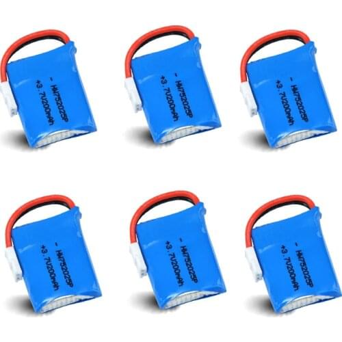 3.7V 200mah Lipo Battery With 6-in-1 X6 USB Charger For Syma X4 X11 X13 RC Quadcopter RC Drone Battery