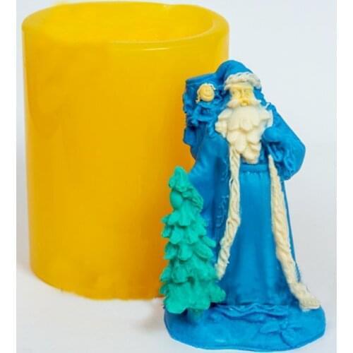 3D Christmas Mold Santa Claus Soap Molds Food Grade Father Frost Mold for Soap Russian Santa Molds New Year Candles Mould PRZY